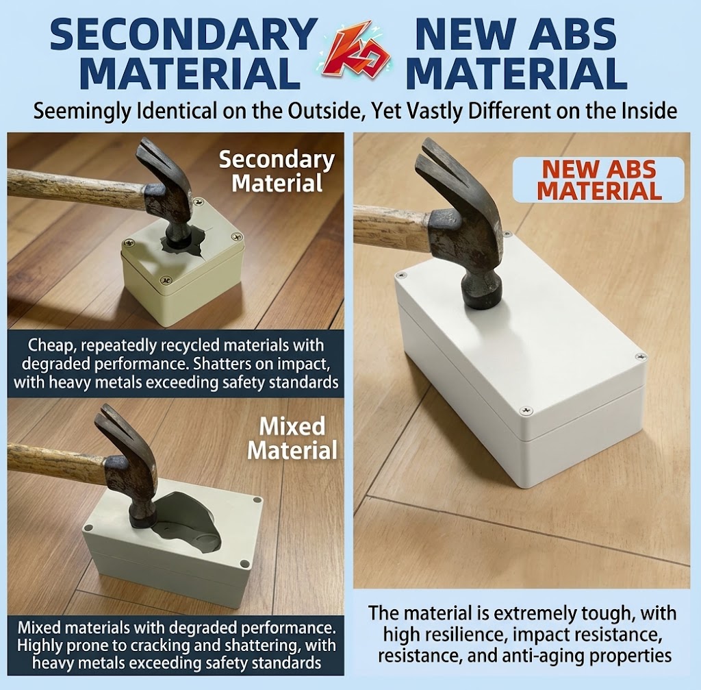Virgin ABS Material vs Recycled / Mixed Material Comparative Analysis