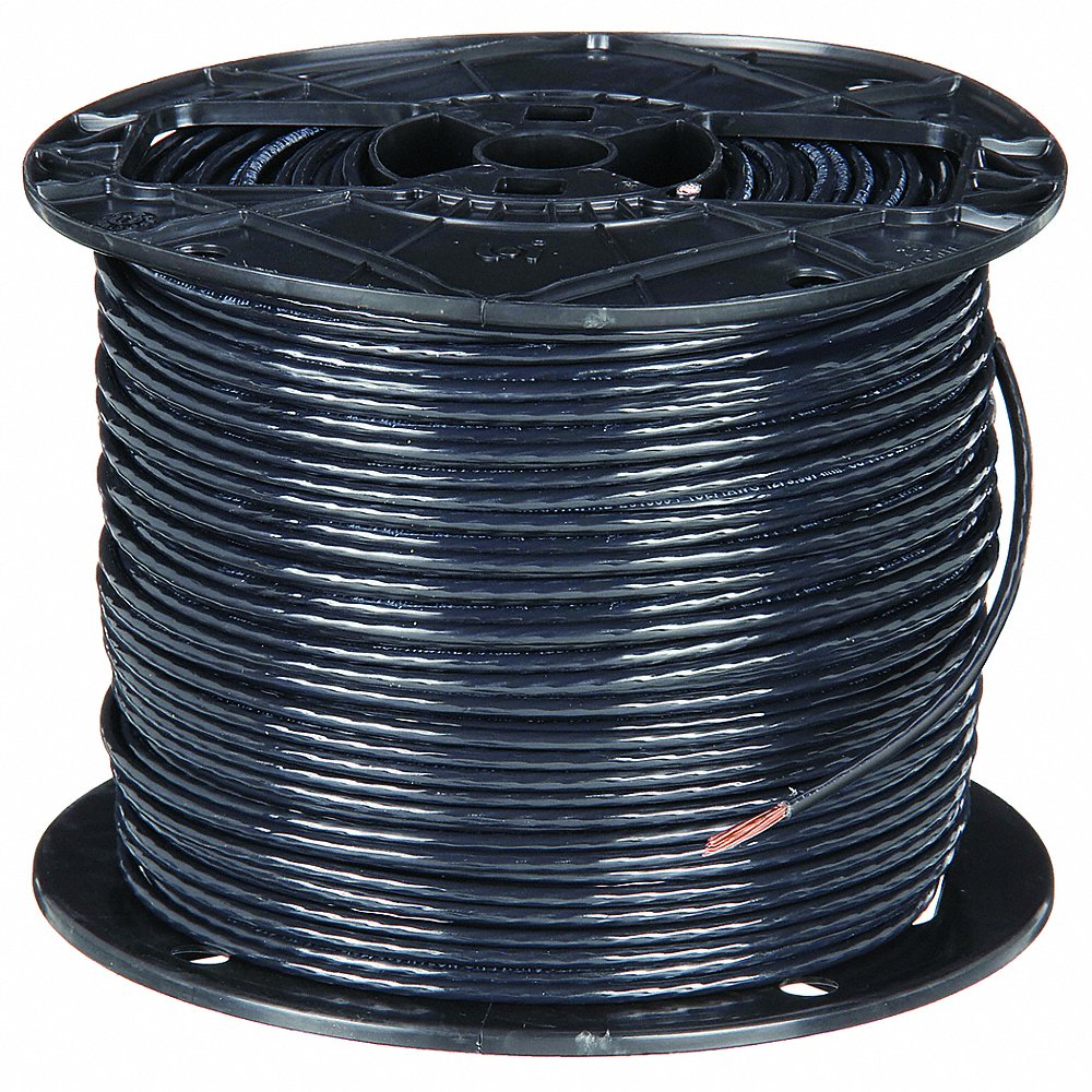 Southwire 22973201 Building Wire, 10 AWG, 1 Conductor, Black, 500 ft Spool, Stranded THHN/THWN-2, Nylon/PVC